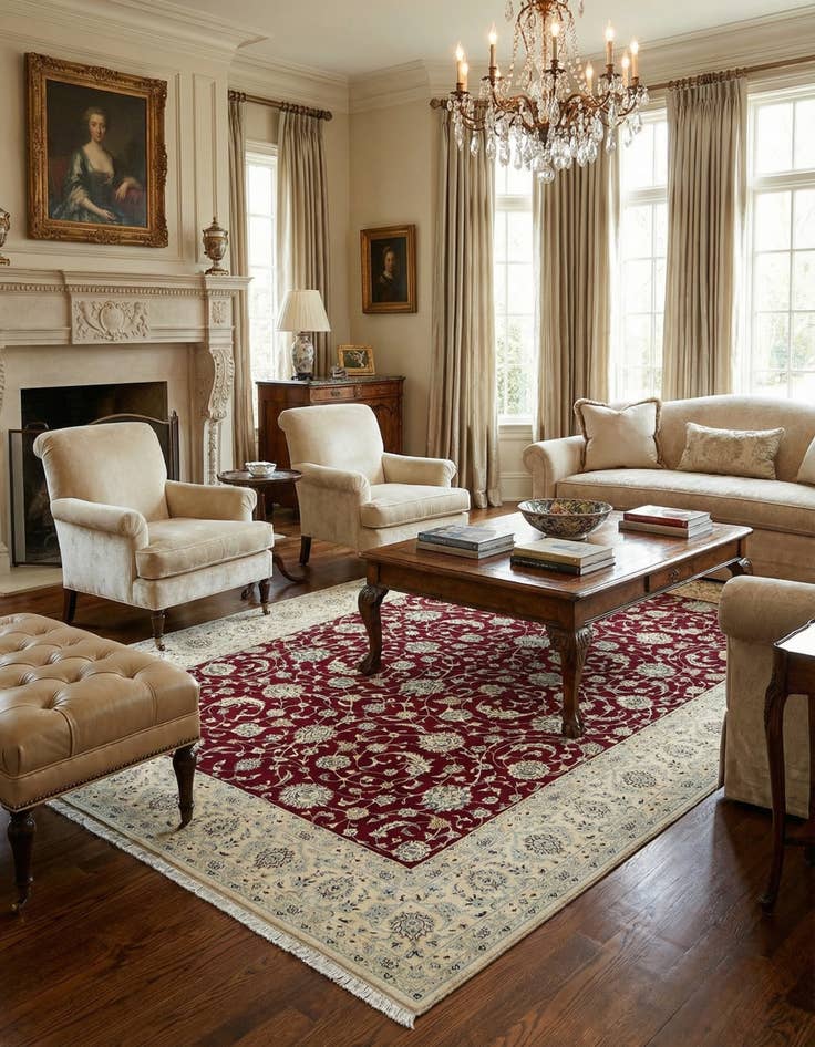 Detail image of  8' 2 x 11' 2  Hand Knotted Nain Persian Rug