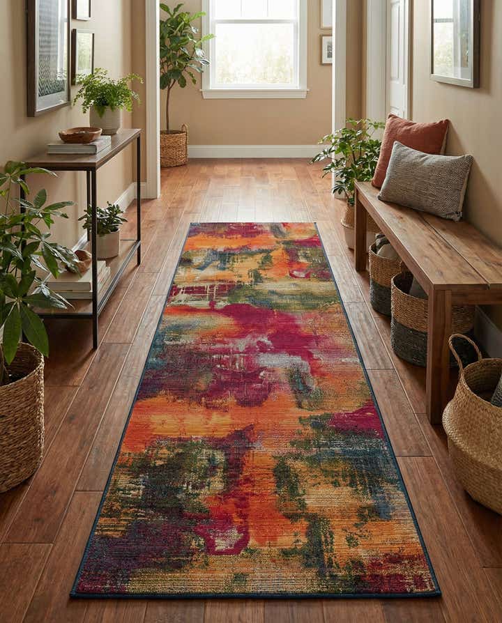 2' 7 x 10' Easy-Clean Modern Indoor / Outdoor Runner Rug