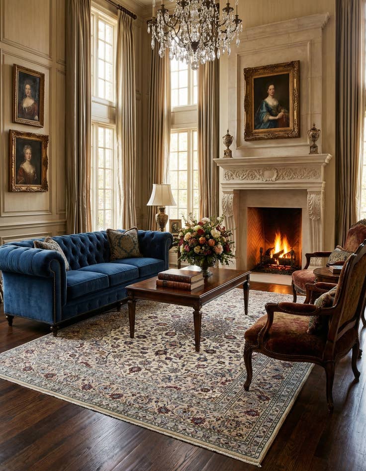 Detail image of 8' x 11' 2  Hand Knotted Kashan Persian Wool Rug