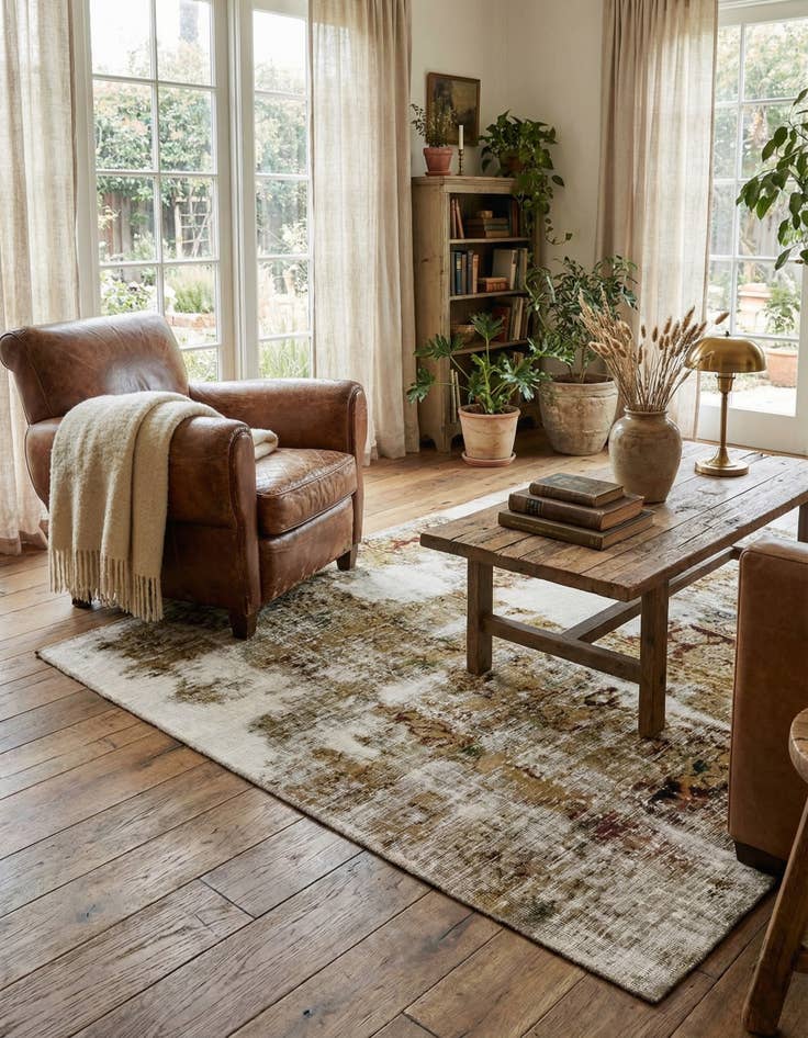 Detail image of  3' 9 x 5' 5  Hand Knotted Ultra Vintage Persian Wool Rug