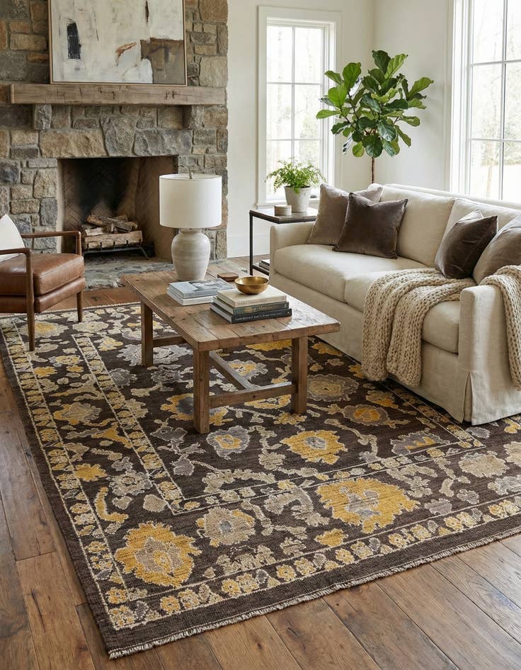 Detail image of 8' 5 x 10' 6  Hand Knotted Oushak Wool Rug