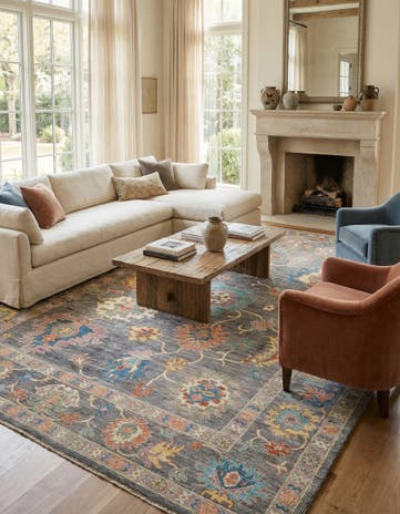 8' 11 x 12' 1 Hand Knotted Oushak Rug