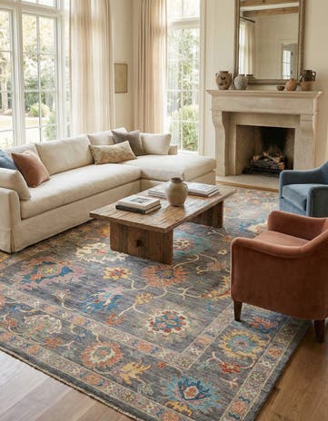 8' 11 x 12' 1 Hand Knotted Oushak Rug