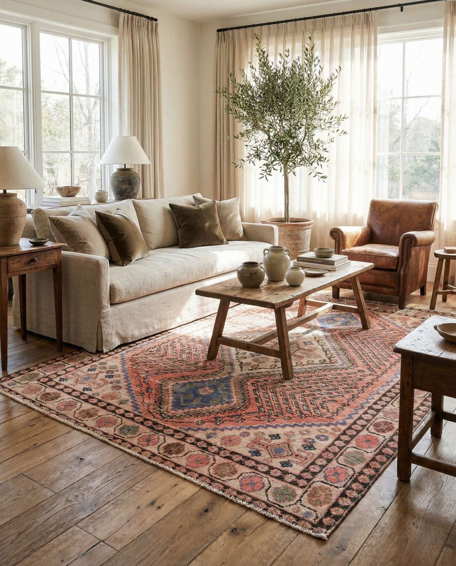 5' 2 x 6' 6 Hand Knotted Ultra Vintage Persian Wool Rug