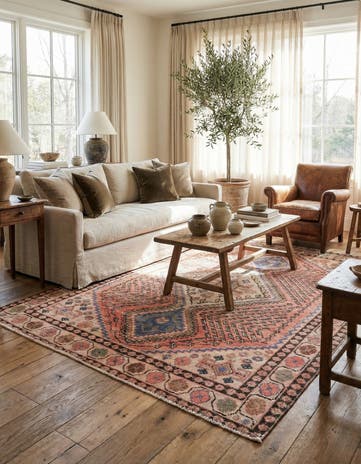 5' 2 x 6' 6 Hand Knotted Ultra Vintage Persian Wool Rug
