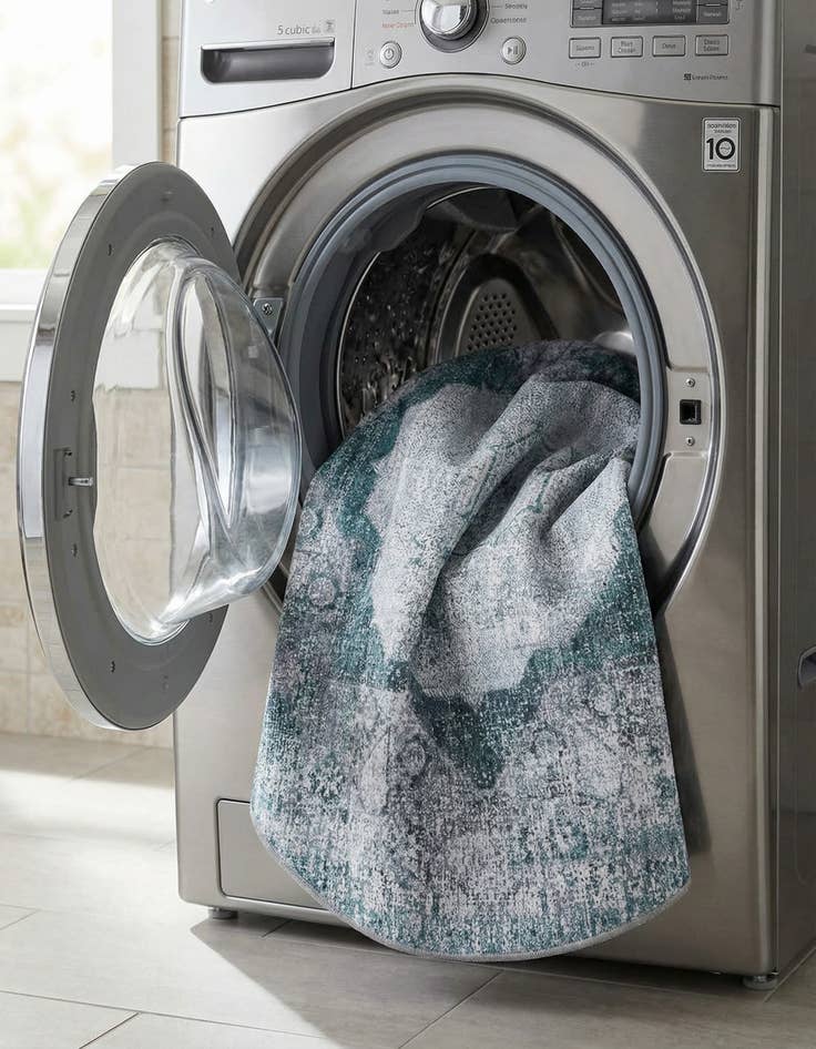 Detail image of 4' x 4'  Washable Yara Round Rug