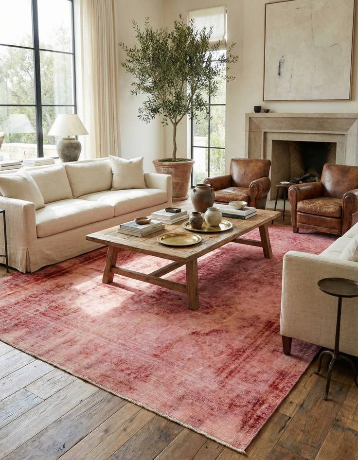 Detail image of 9' 2 x 12'  Hand Knotted Ultra Vintage Persian Wool Rug