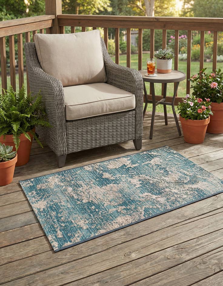 Detail image of 2' x 3'  Washable Modern Indoor / Outdoor Rug