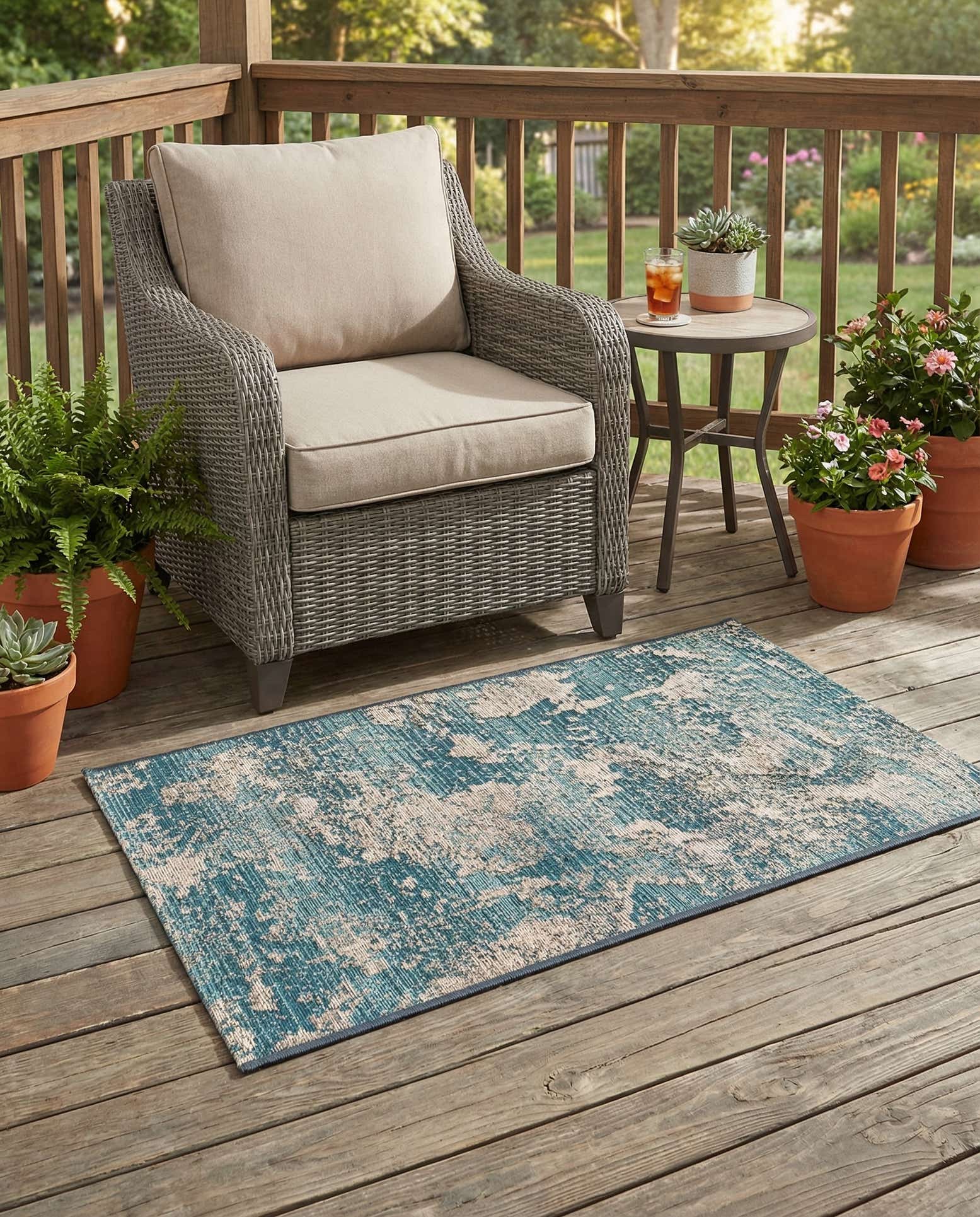 2' x 3' Easy-Clean Modern Indoor / Outdoor Rug