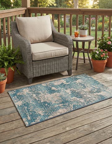 2' x 3' Easy-Clean Modern Indoor / Outdoor Rug