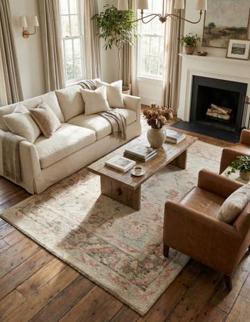 5' 9 x 9' 4 Hand Knotted Oushak Wool Rug