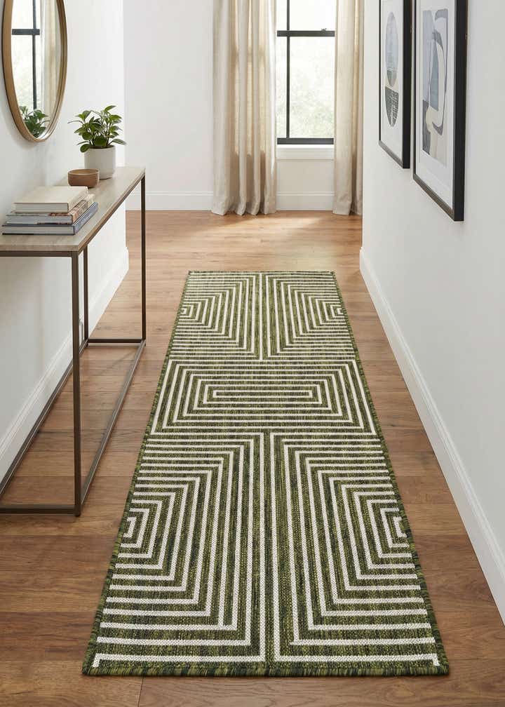 2' x 5' 3 Easy-Clean Modern Indoor / Outdoor Runner Rug