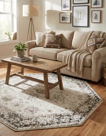 Beige Monte Carlo Octagon Rug