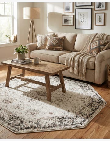Beige Monte Carlo Octagon Rug