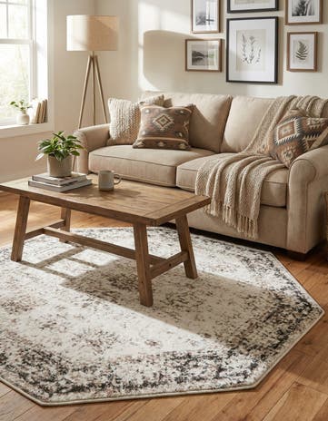 Beige Monte Carlo Octagon Rug