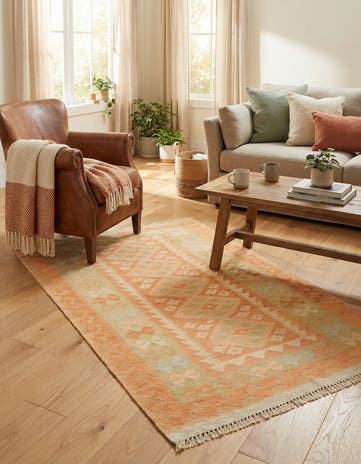 3' x 5' Hand Woven Kilim Waziri Wool Rug