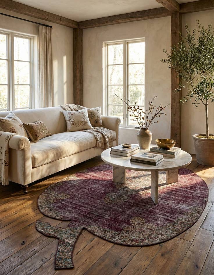 Detail image of 6' x 7'  Hand Knotted Ultra Vintage Persian Wool Square Rug