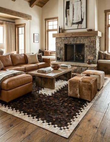 8' x 10' Cowhide Stocks Rug