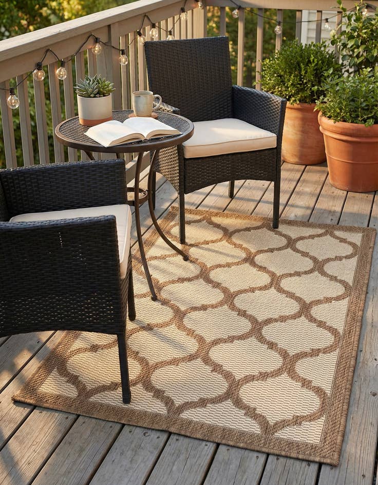 Detail image of 2' 2 x 3'  Washable Trellis Indoor / Outdoor Rug