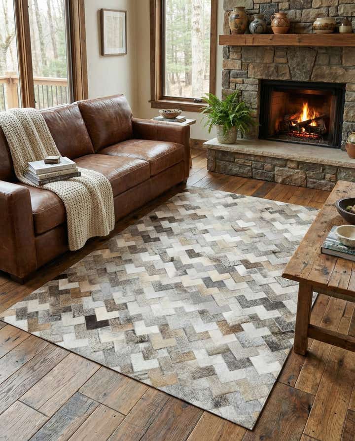 4' 1 x 5' 11 Cowhide Stocks Rug