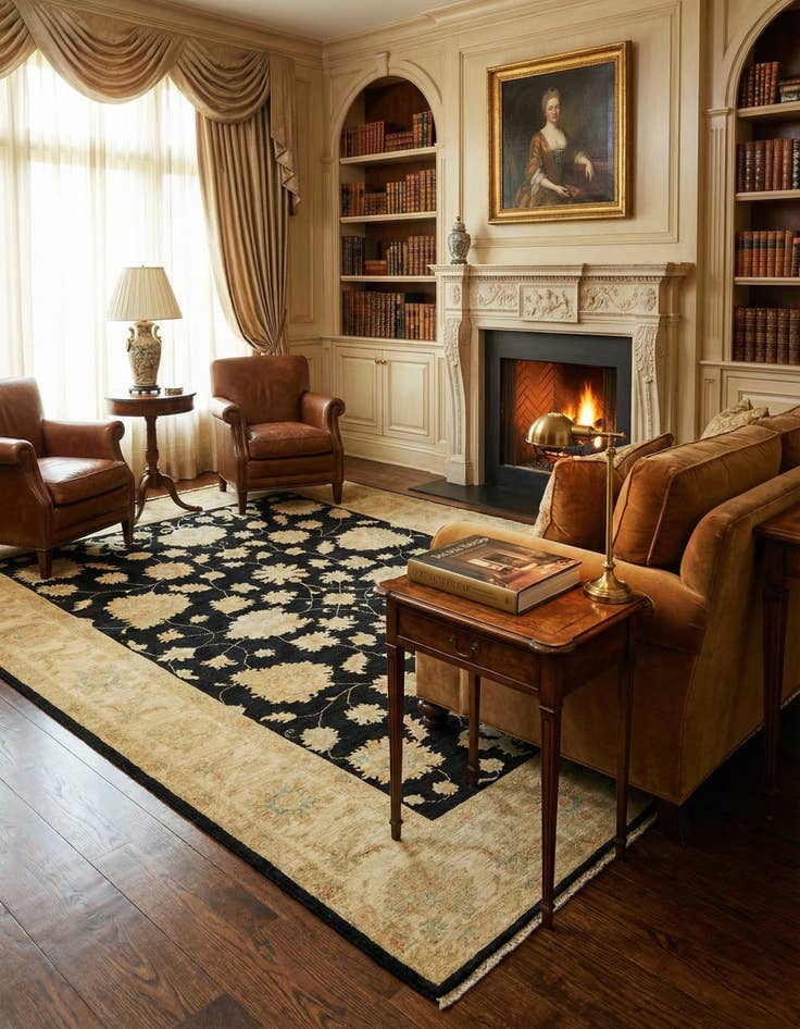 Detail image of 6' 7 x 9' 7  Hand Knotted Peshawar Ziegler Rug