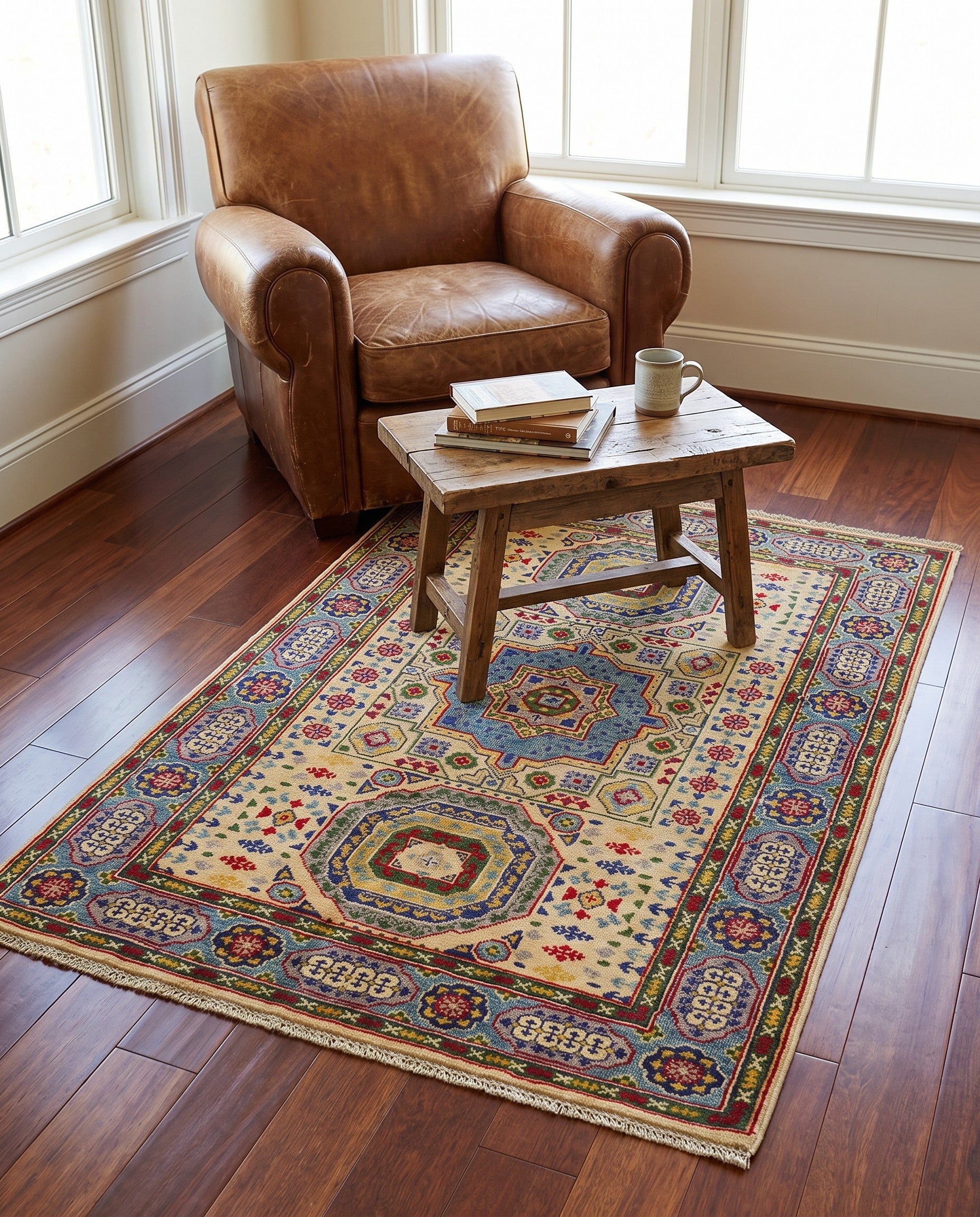 3' 11 x 5' 7 Hand Knotted Kazak Rug