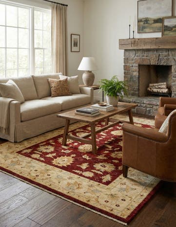 6' x 8' 4 Hand Knotted Peshawar Ziegler Rug