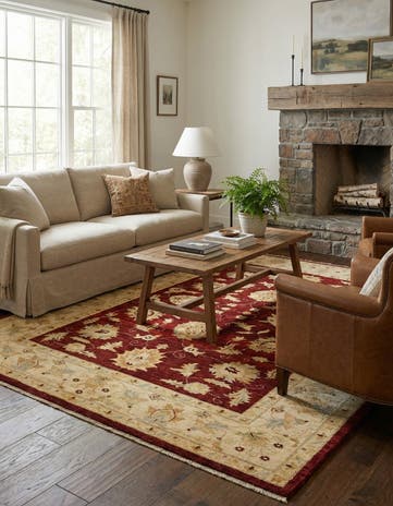 6' x 8' 4 Hand Knotted Peshawar Ziegler Rug
