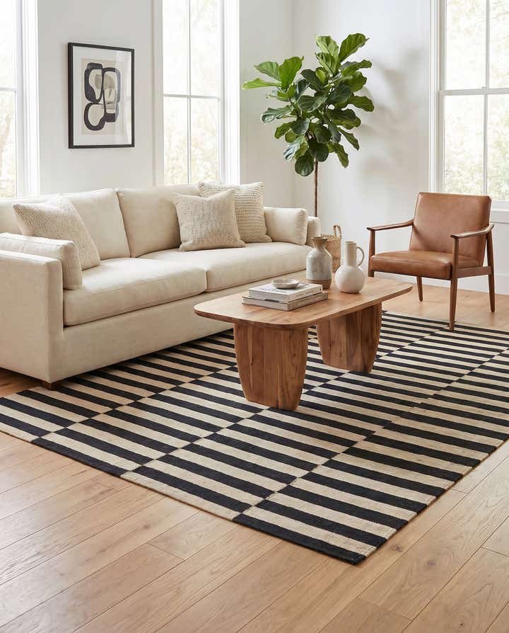 5' 2 x 6' 4 Hand Woven Kilim Modern Wool Rug