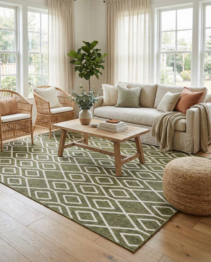 Detail image of 6' x 9' Easy-Clean Jill Zarin Turks and Caicos Indoor / Outdoor Rug