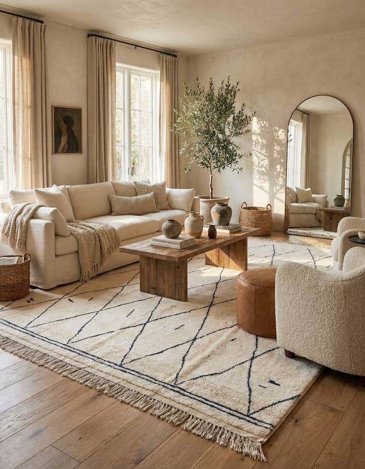 Detail image of  9' 4 x 12'  Hand Knotted Moroccan Wool Rug