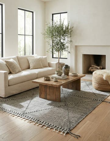 6' 10 x 11' 6 Hand Knotted Moroccan Wool Rug
