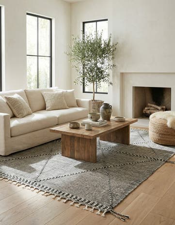 6' 10 x 11' 6 Hand Knotted Moroccan Wool Rug