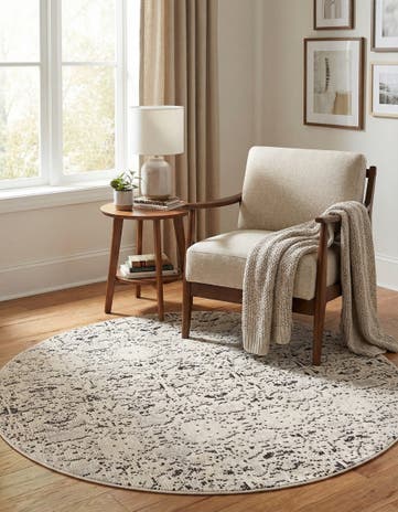 Light Gray Amulet Round Rug