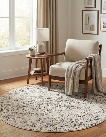 Light Gray Amulet Round Rug