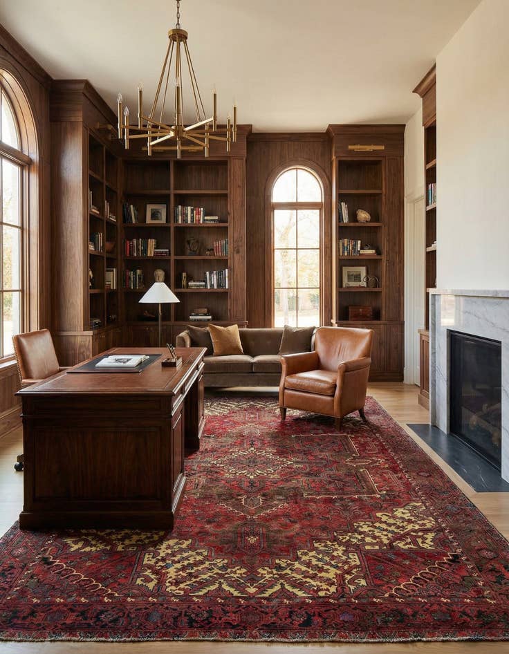 Detail image of 10' 3 x 12' 2  Hand Knotted Heriz Persian Wool Rug