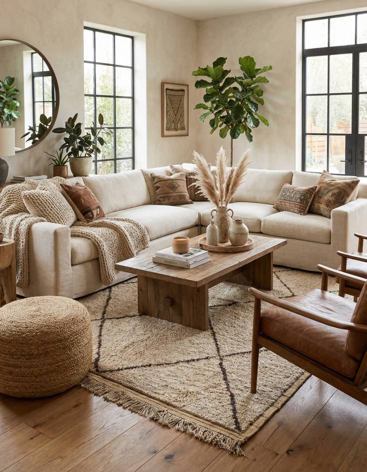 Detail image of 5' 10 x 8' 4 Hand Knotted Moroccan Wool Rug