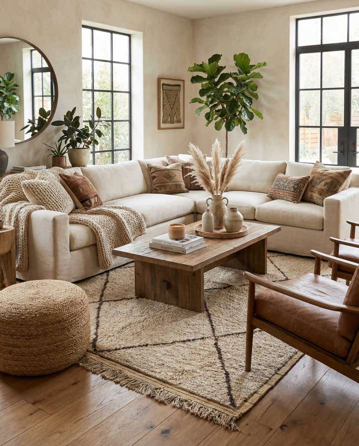 5' 10 x 8' 4 Hand Knotted Moroccan Wool Rug