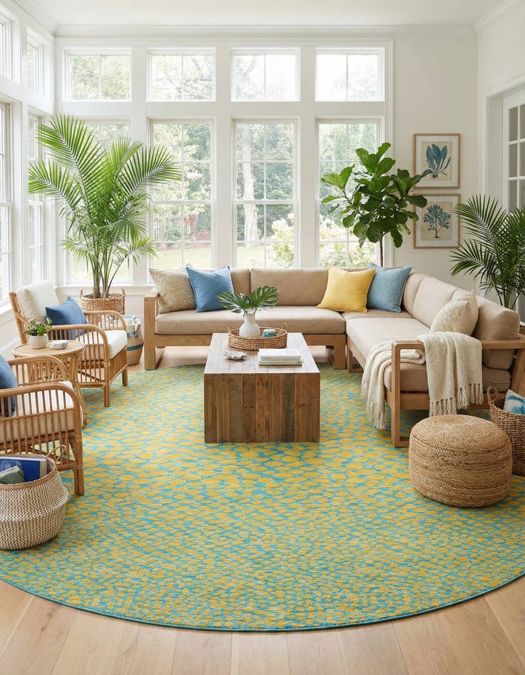 Detail image of 13' x 13'  Washable Jill Zarin Cape Town Indoor / Outdoor Round Rug