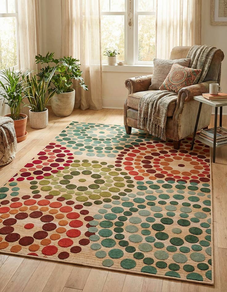 Detail image of  4' x 6'  Washable Modern Indoor / Outdoor Rug