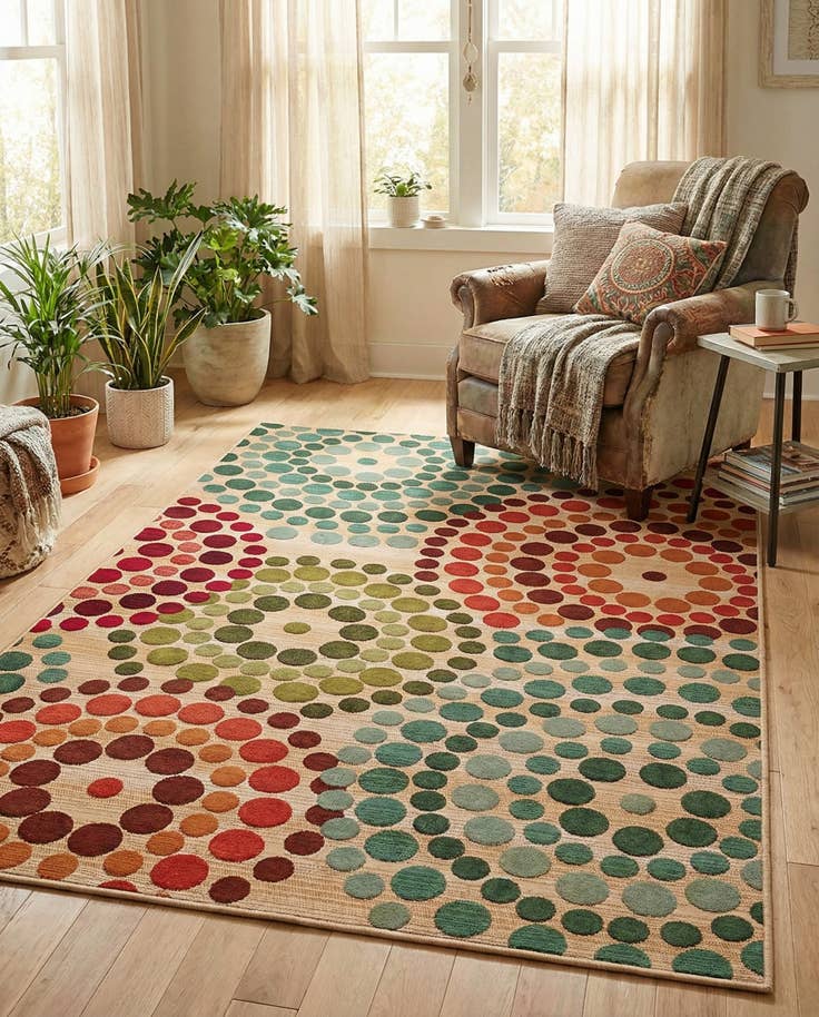 Detail image of 4' x 6' Easy-Clean Modern Indoor / Outdoor Rug