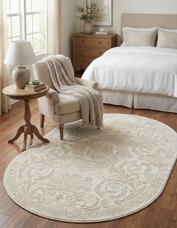 Ivory Finsbury Oval Rug