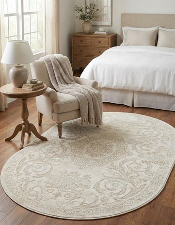 Ivory Finsbury Oval Rug