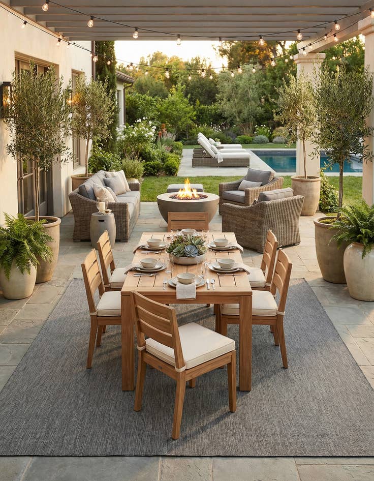 Detail image of  13' x 13'  Washable Solid Indoor / Outdoor Square Rug