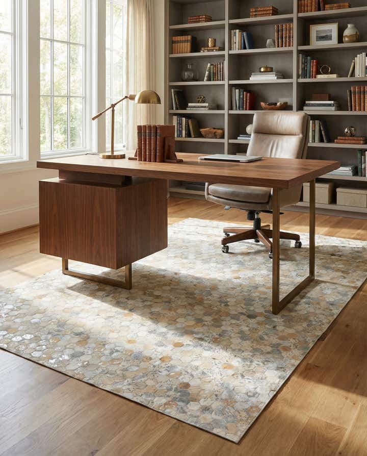 5' 3 x 7' 6 Cowhide Stocks Rug