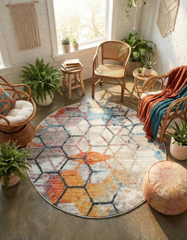 Detail image of  3' 3 x 3' 3 Andromeda Round Rug