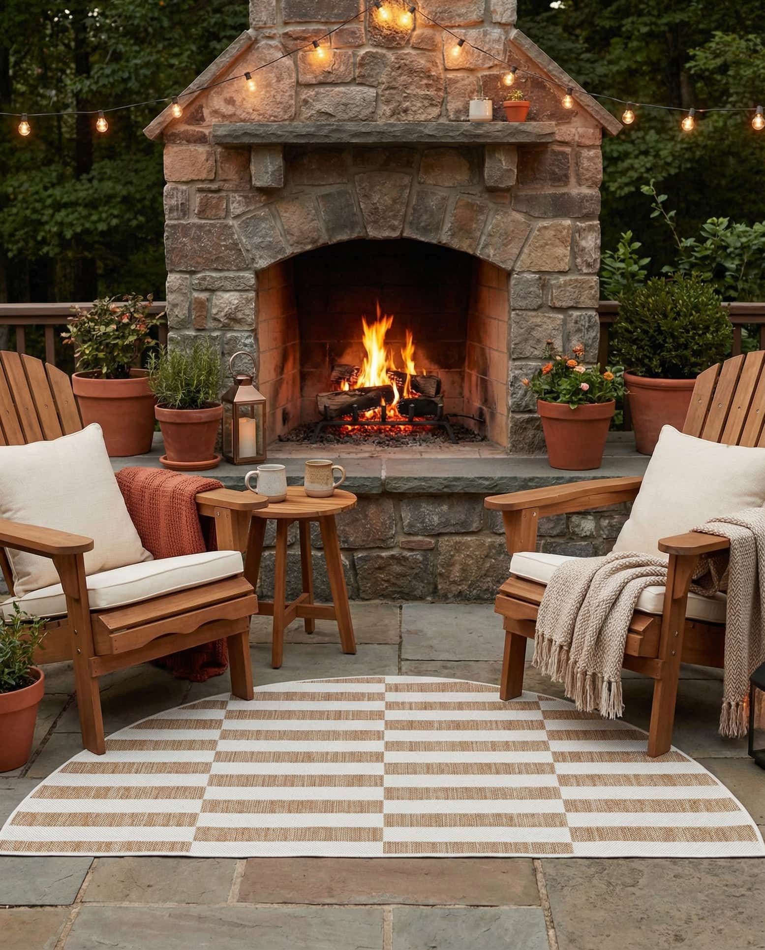 3' x 6' Easy-Clean Ribbon Indoor / Outdoor Hearth Rug