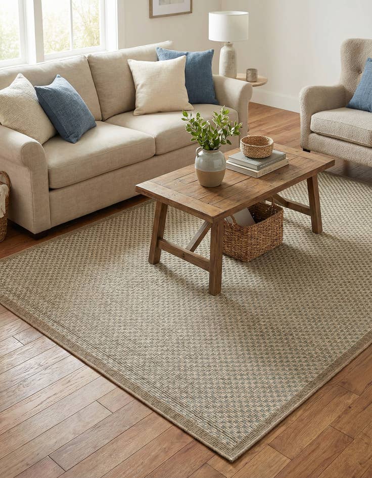 Detail image of 4' x 6'  Washable Border Indoor / Outdoor Rug