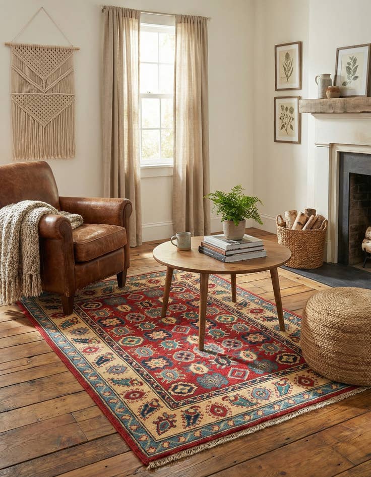 Detail image of 2' 8 x 4' 1  Hand Knotted Kazak Rug