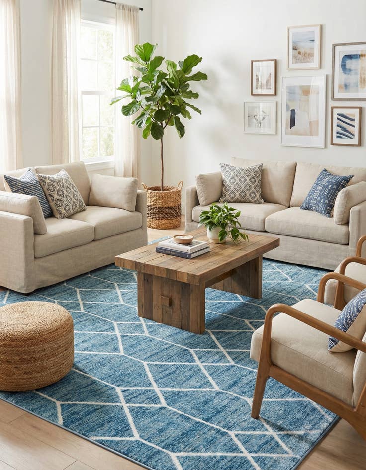 Detail image of  9' 10 x 14' Lattice Trellis Rug